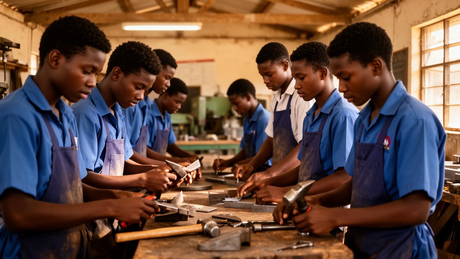 CTI students at work in a vocational training workshop